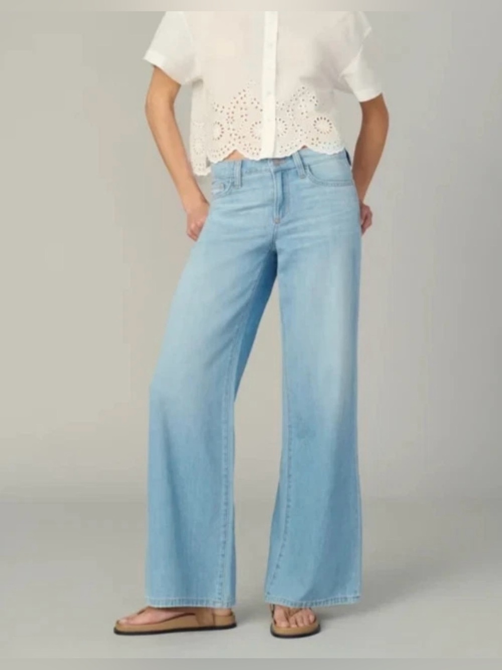 JOE'S The Lou Lou in Delightful Low Rise Wide Leg Trouser Jean size 25